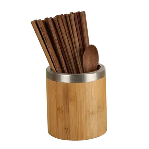 厨房用具支架大型烹饪用具瓦罐厨房工具整理器竹子