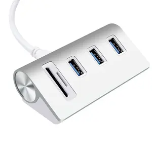 Gadgets artisanaux de fabrication chinoise, Extension personnalisée OEM, Hub à 3 ports USB 3.0 avec lecteur de cartes, livraison gratuite