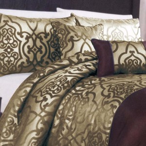 Siêu Vua Kích Thước 100% Polyester <span class=keywords><strong>Comforter</strong></span> Thiết Lập Phong Cách Cổ Điển Dệt Bộ Đồ Giường 7 Mảnh Thiết Lập - Product Image 3