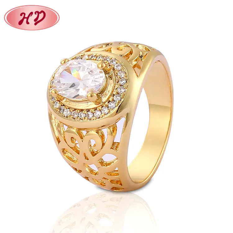 Yeni tasarım 2 Gram 18K altın kaplama takı elmas nişan yüzüğü