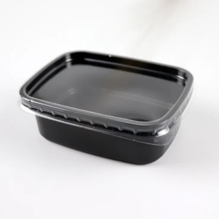 5oz Eco Friendly Clear Black Plastic Small Dipping Sauce Box