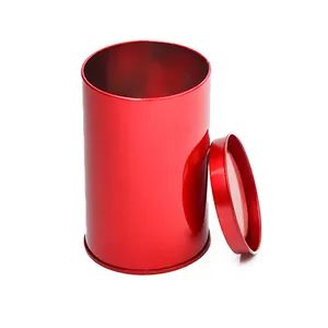 可回收功能个性化金属罐空白罐金色/蓝色/粉红色/红色圆筒存储罐带盖