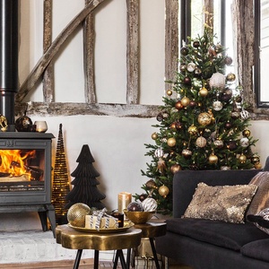 Moderna Visualizzazione Della Finestra della decorazione di Carta di Grandi Dimensioni Di Natale Ornamenti di Natale Albero