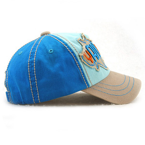 2013 damas y hombre 6 paneles gorra deportiva cielo azul de encargo gorra de béisbol con el parche bordado - Product Image 2