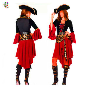 Tinuos Disfraz de Halloween de pirata, bufanda de lino de preio para la cabeza roja para mujeres y hombres, accesorios renacentistas, Rojo -, Talla única