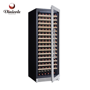 Cave à vin réfrigérée à température unique refroidisseur haut de gamme debout libre 178 bouteilles porte en acier inoxydable poignée en acier inoxydable caisson à vin - Product Image 2