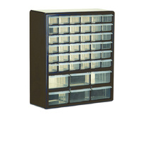 Cajón de 42 piezas pequeñas de plástico, contenedor de almacenamiento, organizador de Hardware y armario para manualidades, caja de herramientas para profesores, caja de herramientas de varios ataúd