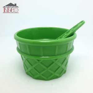 प्लास्टिक Melamine आइस क्रीम कटोरे और 4 बच्चे को खिलाने के सामान बच्चों Tableware चम्मच सेट - Product Image 5