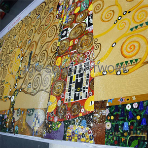 JS MHP-KL07 Tranh Nổi Tiếng Klimt Cây Của Cuộc Sống Gạch Thủ Công Kính Khảm Nghệ Thuật Gạch Tường Bức Tranh Tường Cho Khách Sạn - Product Image 4