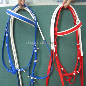 Gros bule et rouge pvc <span class=keywords><strong>cheval</strong></span> <span class=keywords><strong>rein</strong></span> et bride en stock - Product Image 1