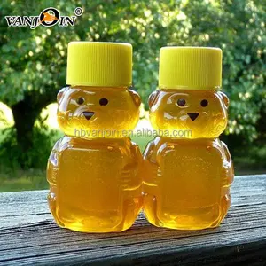 Groothandel deksels beer zwart-Plastic Bee Honing Beer Vorm Flessen/Potten/Jug 500Ml Met Geribbelde Deksel