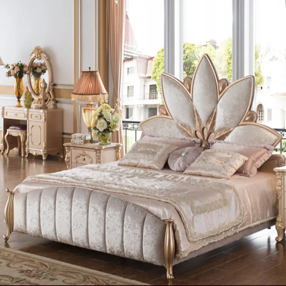 Kral lüks yatak yatak odası mobilyası