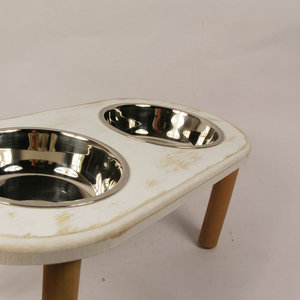 Venta al por mayor clásico de madera Pet Bowl Stand y inoxidable Pet Bowl diseño económico tipo caja - Product Image 2