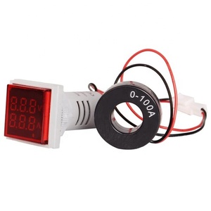 ดิจิตอล LED มิเตอร์ไฟสัญญาณโวลต์แรงดันไฟฟ้า Combo ตัวบ่งชี้เครื่องทดสอบ AC 60-500V 0-100A