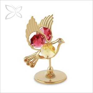 Figurine de colombe d'amour Crystocraft, miniature plaquée or, cristal, 4x5,9 cm, cristaux bohèmes, art populaire, souvenir, cadeaux de mariage, retour - Product Image 3