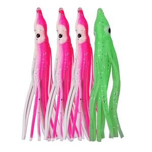 50 pz/borsa 7.5cm di plastica morbida polpo esche da pesca per Jigs colore misto Silicone polpo gonna artificiale Jigging esca - Product Image 6