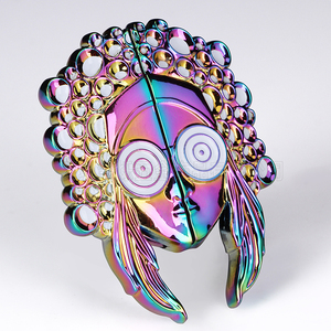 Rainbow Soft Enamel Vrouwen Gezicht Dubbele Deur Vergrendeling Scharnier 3 Layer Pins