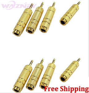 Placcato in oro 3.5mm maschio a 6.5mm presa femmina da 3.5mm spina a 6.5mm <span class=keywords><strong>Jack</strong></span> Stereo microfono <span class=keywords><strong>adattatore</strong></span> convertitore Audio <span class=keywords><strong>per</strong></span> microfono - Product Image 1