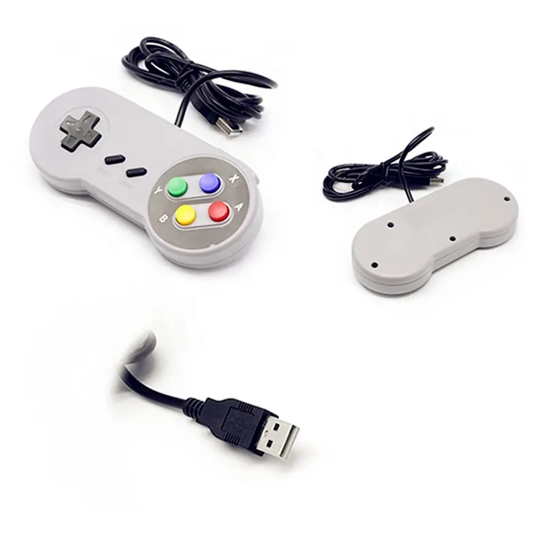 ニンテンドーSNESゲームパッド用有線USBポートコントローラーレトロゲーミングジョイスティックジョイパッド