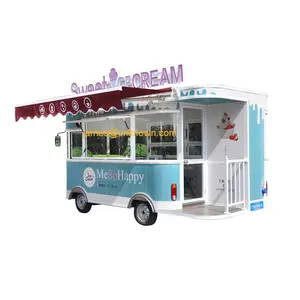 Promosyon özelleştirilmiş elektrikli dondurma kamyonu mobil Fast Food aracı sepeti CE onaylı sokak mutfak Kiosk