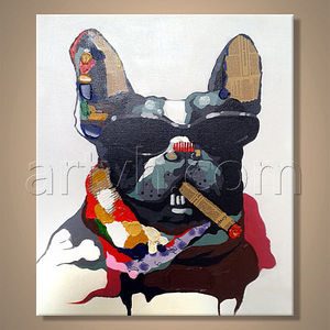 <span class=keywords><strong>peinture</strong></span> sur toile abstraite de <span class=keywords><strong>chien</strong></span> animal - Product Image 1