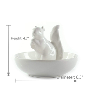 En céramique En Grès Écureuil Support Plat de Bonbons Bol - Product Image 2