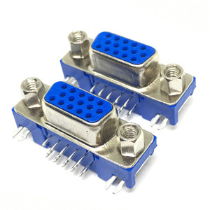 DB15 DR15 3 Hàng Cổng Song Song Màu Xanh 15 Pin D Sub Nữ 15 Way PCB 90 Độ Kết Nối DB15 Ổ Cắm Cắm VGA Adapter - Product Image 5