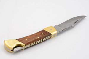 มีดพับพกพาเหล็กดามัสกัสสำหรับร้านค้าปลีก - Product Image 4