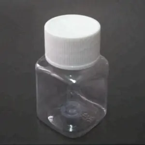 1oz 30ml transparent square plastic PET bottle