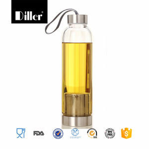 Le verre borosilicate doux <span class=keywords><strong>shaker</strong></span> joie <span class=keywords><strong>inox</strong></span> fruits en acier bouteille d'eau infuseur - Product Image 4