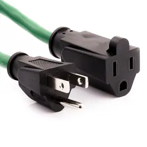 50 Ft Black Extension Cord - 16/3 Heavy Duty Electrical Cable