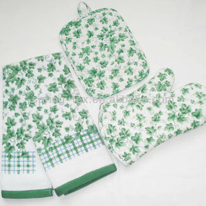Imprimé <span class=keywords><strong>cuisine</strong></span> 3 pcs set / serviette et <span class=keywords><strong>manique</strong></span> et gant de <span class=keywords><strong>cuisine</strong></span> - Product Image 1