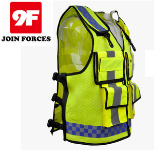 9F Huỳnh Quang Phản Quang An Toàn Vest 5 Có Thể Điều Chỉnh Thoáng Khí Polyester Túi Tùy Chỉnh Đa-Túi Áo Khoác Logo - Product Image 5