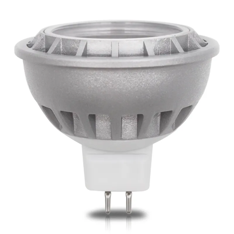 Lumen Tinggi Perak Aluminium Tubuh Spotlight 12V 3W COB MR16 Lampu Led