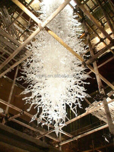 Lámparas de techo de cristal transparente moderno, accesorios grandes de arte soplado a mano para hoteles, candelabros, luces colgantes pequeñas - Product Image 4