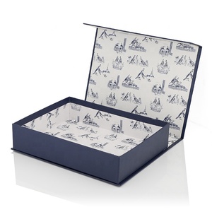 Plain Printed Magnetic Closure Flap Elegant Bespoke Paper Cardboard Gift Boxes With Hinged Lid