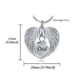 Ciondolo in cenere per animali domestici Ala di angelo Birthstone gioiello in cenere urna "io sono il suo angelo ora <span class=keywords><strong>lui</strong></span>/<span class=keywords><strong>lei</strong></span> è mio"-cane - Product Image 2