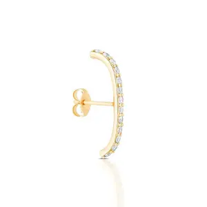 Gemnel Simple jewelry sterling silver gold-plated diamond paving charming earring hook