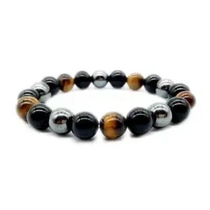 8ミリメートルNatural Black OnyxとTiger目Stone BeadsためMen Jewelry Wholesale N80756