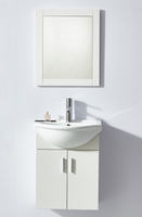 Meuble de salle de bain moderne en MDF, petit format, pas cher, avec 2 portes suspendues, pour lavabo