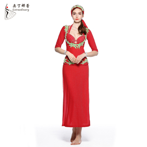 Kadınlar profesyonel mentary mentary gümüş Baladi oryantal dans elbise kostüm - Product Image 3