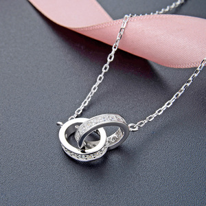 POLIVA Collana Delicata da Coppia in Argento Sterling 925 Placcato <span class=keywords><strong>Oro</strong></span> con Zirconia Cubica Gioielli Bijoux - Product Image 4