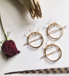 Barrettes en Quartz transparent, épingles à cheveux en pierre de Quartz brut, épingles à cheveux de mariage - Product Image 4