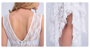 2018 dessins De Mode sans manches <span class=keywords><strong>dos</strong></span> nu couche blanc dentelle robe pour <span class=keywords><strong>femme</strong></span> - Product Image 6