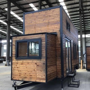 Maison en bois personnalisée avec roues, remorque de boutique en bois, maison-conteneur pliable et mobile, design mobile - Product Image 2