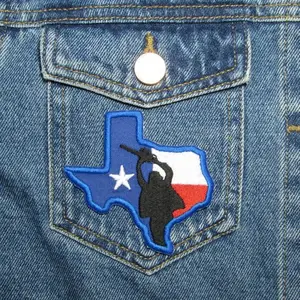 Texas State Thêu Patch Iron, Lấy Cảm Hứng Từ 'Máy Cưa Xích Texas '. Sắt Trên Phim Kinh Dị Vá Và Phim Vá