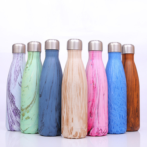 Botella de agua de madera rosa con logotipo personalizado, botella de agua de GEMA de acero inoxidable con aislamiento de doble pared, 500ml - Product Image 2