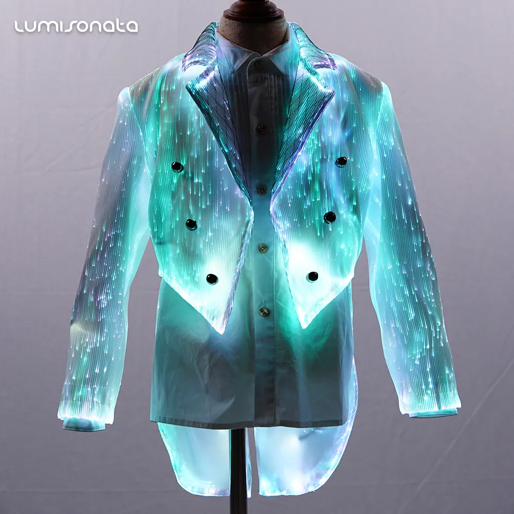 Luminous Kids Swallow-tailed Coat Hochwertige coole Mode leuchtende LED blinkende Slim Fit Boy Kids Anzug Blazer Anzug