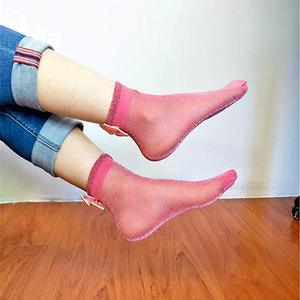 Phụ Nữ Ruffle Fishnet Mắt Cá Chân Vớ Cao Lưới Ren Cá Lưới Vớ Ngắn - Product Image 5