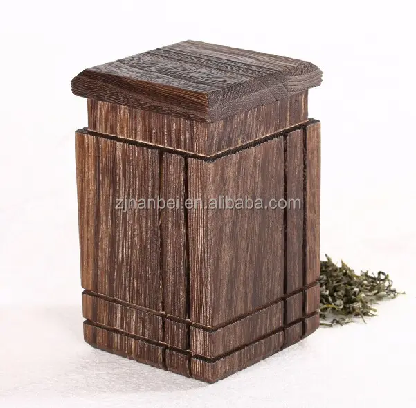 Cajas de almacenamiento de té de madera quemadas vintage personalizadas, caja de té de madera para viajes